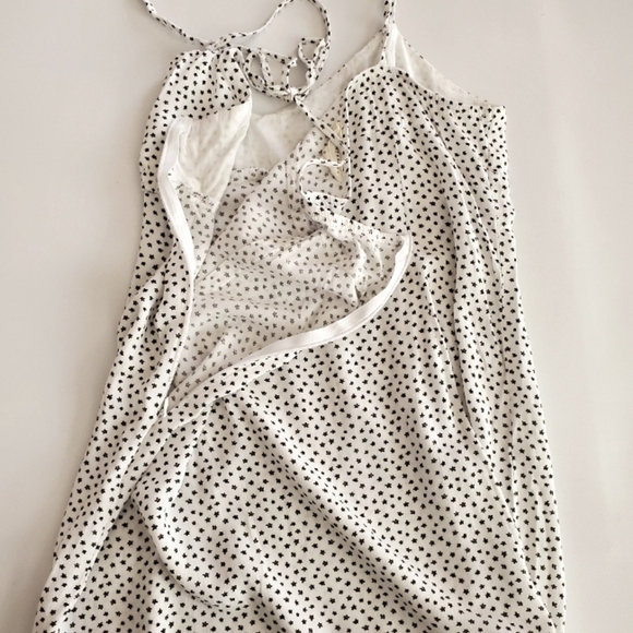 1127 * L.A. Hearts Polka Dot Baby Doll Dress White Black Size M - Picture 7 of 10